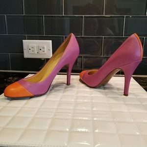 J Crew Pink and Orange Pumps Size 7